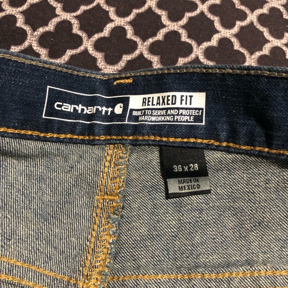 Carhartt BD2804M Mens 36X28 Relaxed Fit Rugged Flex 5 Pocket Jeans Denim Blue - Picture 6 of 10